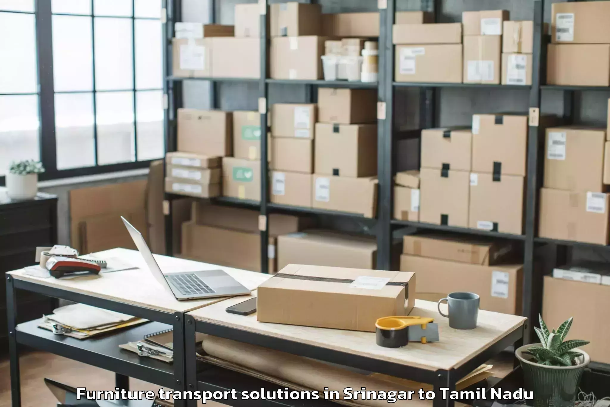 Srinagar to Uthukkottai Furniture Transport Solutions